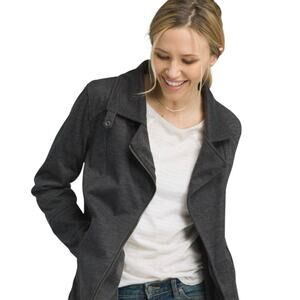 PrAna Marabelle Softshell Moto Jacket Heathered Gray Small